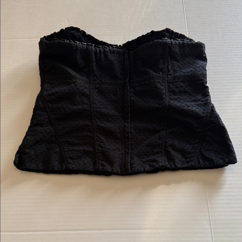 Vintage White House Black Market ,  Black Strapless Top 14 - Picture 2 of 11